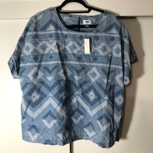 NWT Old Navy geometric chambray top- XXL